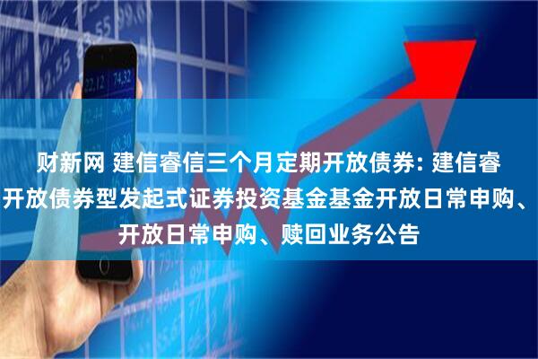 财新网 建信睿信三个月定期开放债券: 建信睿信三个月定期开放债券型发起式证券投资基金基金开放日常申购、赎回业务公告